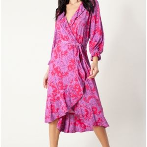 Hale Bob Faux Wrap Cocktail Dress